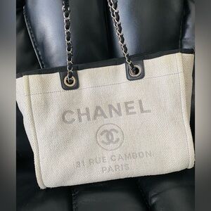 CHANEL Canvas Deauville Tote